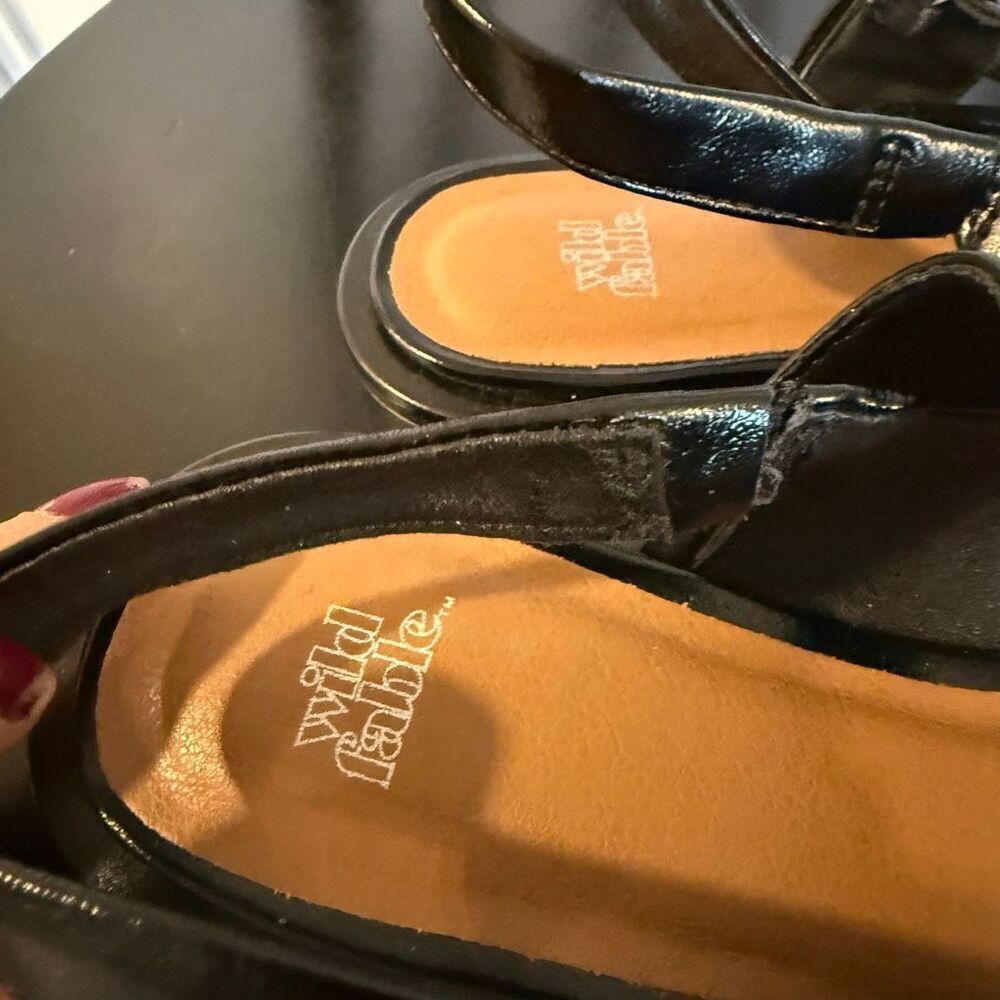 Wild Fable Peyton double buckle black point toe sling back flats size 6 - Picture 8 of 9